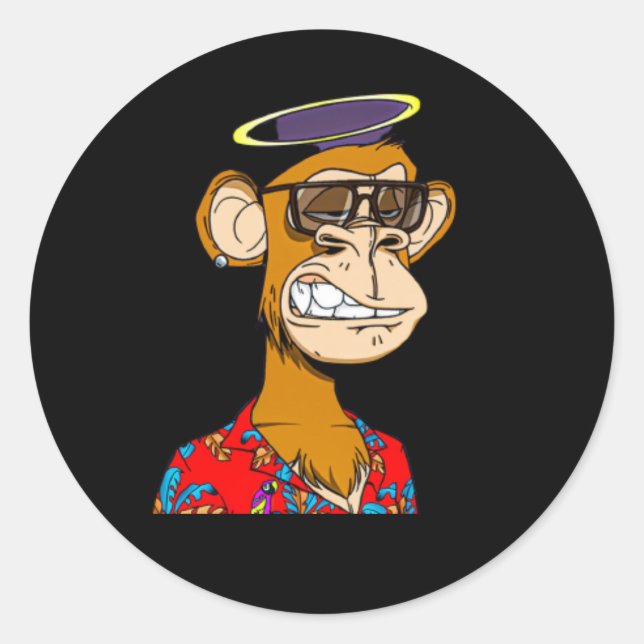 Monkey NFT  Classic Round Sticker (Front)