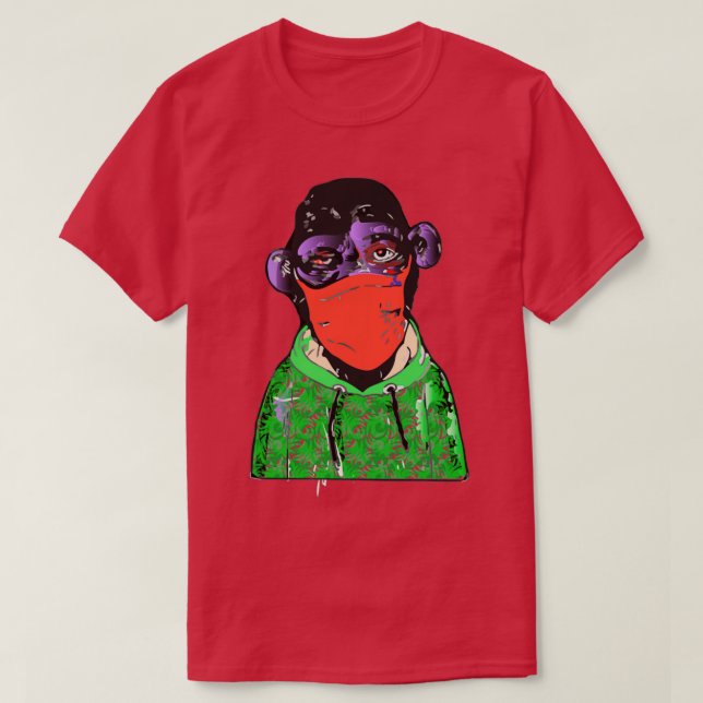 monkey NFT green black T-Shirt (Design Front)