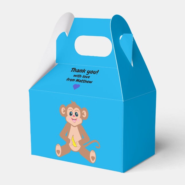 Monkey on a Blue Background Favor box (Front Side)