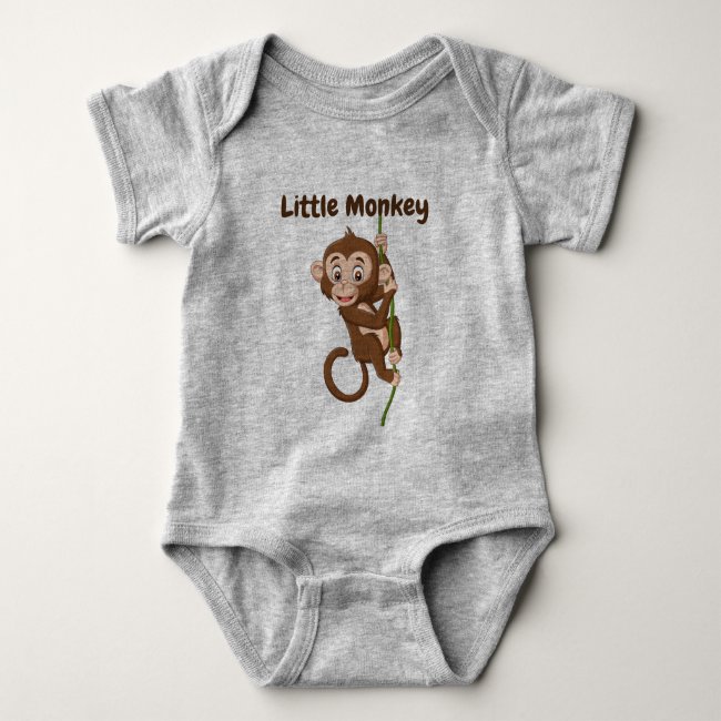 Monkey on a Vine Design Baby Bodysuit