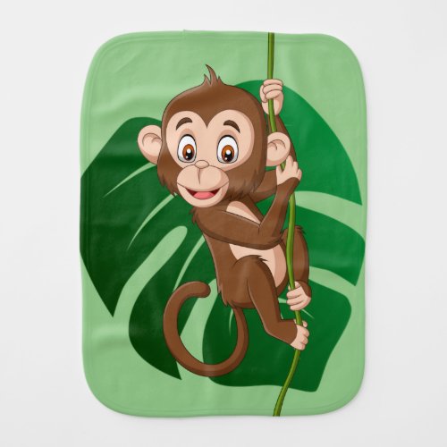 Monkey on a Vine Design Baby Burp Cloth