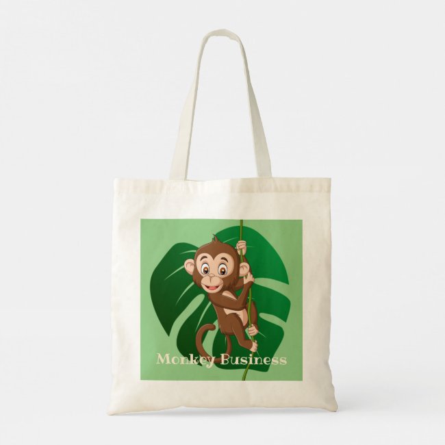 Monkey on a Vine Design Budget Tote Bag