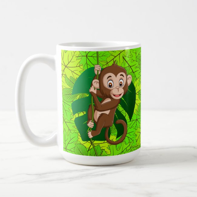 Monkey on a Vine Design Coffee Mug