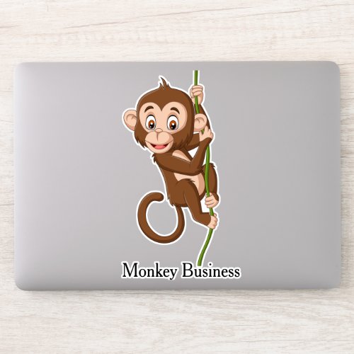 Monkey on a Vine Design Contour Sticker
