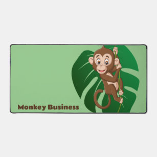Monkey on a Vine Design Desk Mat