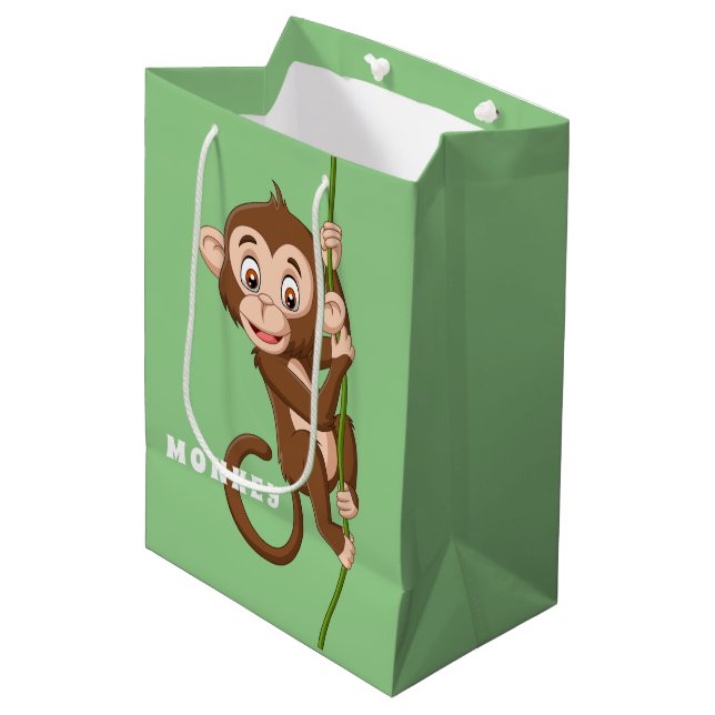Monkey on a Vine Design Gift Bag (Front Angled)