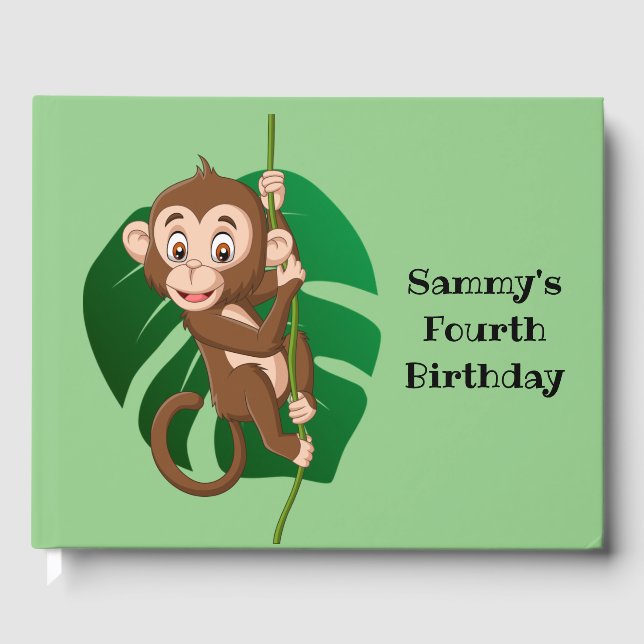 Monkey on a Vine Design Guest Book (Front)
