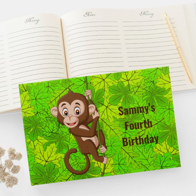 Monkey on a Vine Design Guest Book