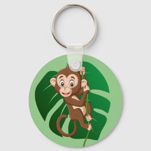 Monkey on a Vine Design  Keychain
