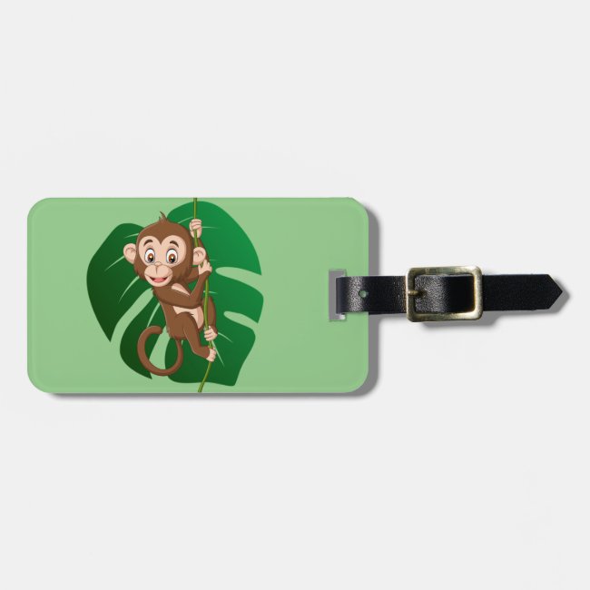 Monkey on a Vine Design Luggage Tag