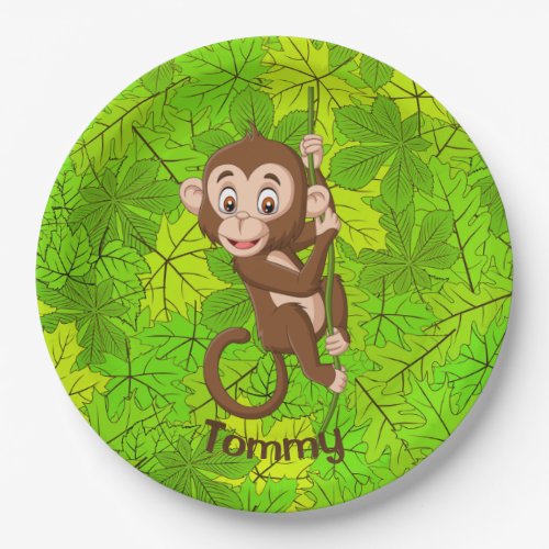 Monkey on a Vine Design Paper Plate