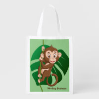 Monkey on a Vine Design Reusable Tote