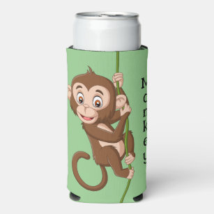 Monkey on a Vine Design Seltzer Can Cooler