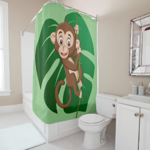 Monkey on a Vine Design Shower Curtain