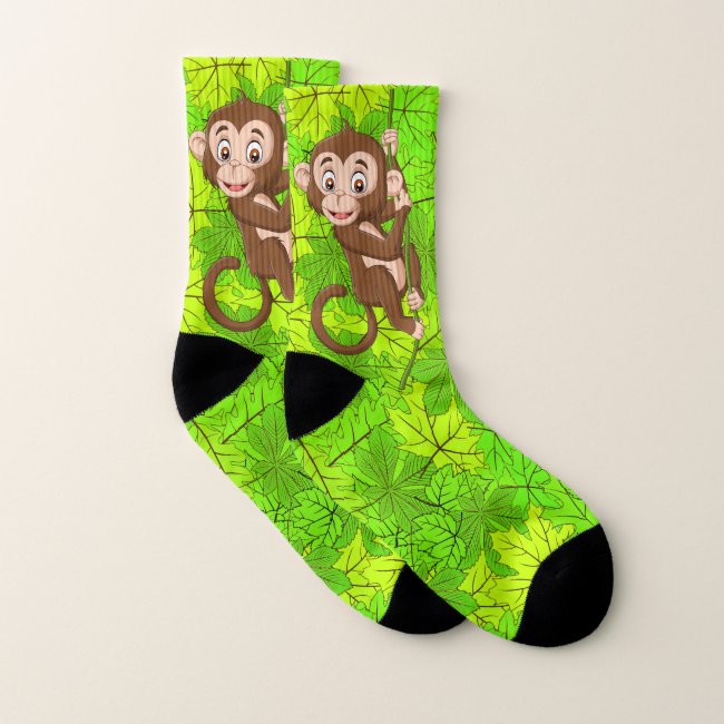 Monkey on a Vine Design Socks