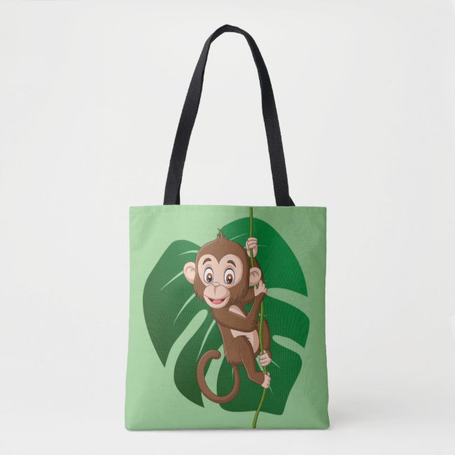 Monkey on a Vine Design Tote Bag
