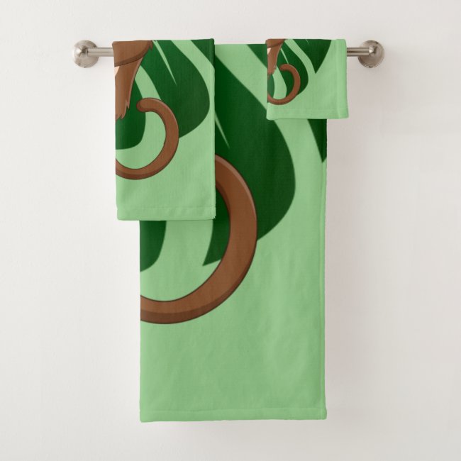 Monkey on a Vine Design Towel Set