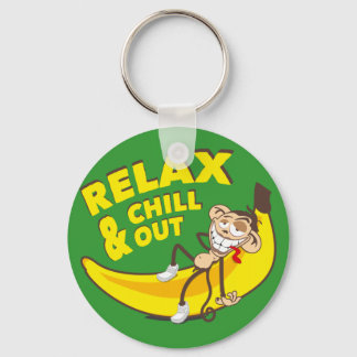 Monkey On Banane - Relax And Chill Out! Keychain