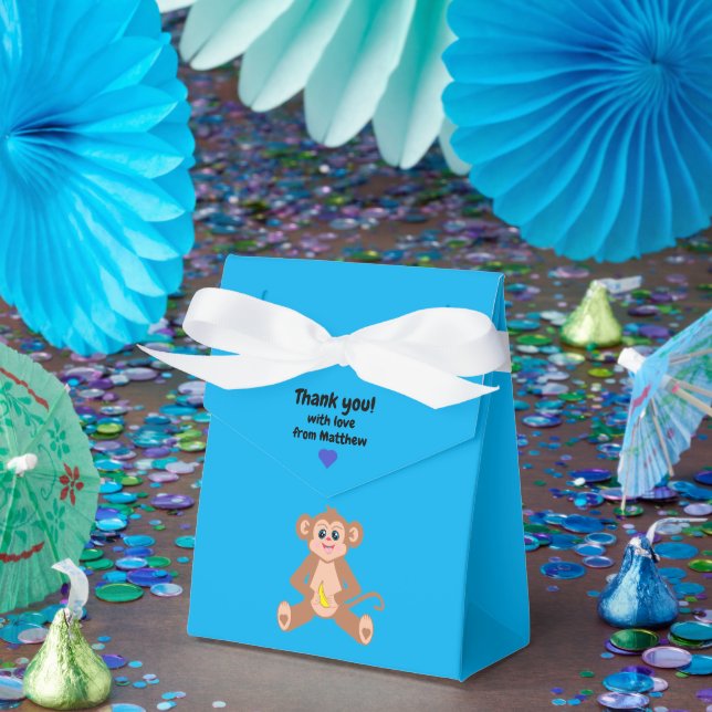 Monkey on Blue Favor box (Party)
