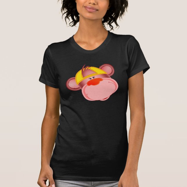 Monkey or Chimpanzee Face Cartoon T-Shirt (Front)