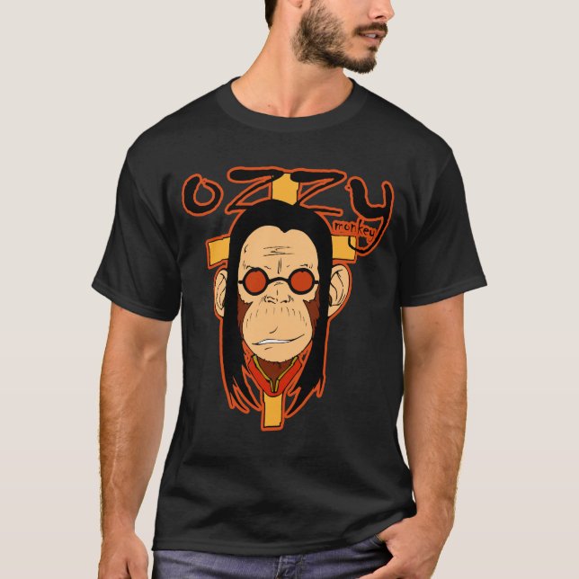 Monkey Ozzy (black nero) T-Shirt (Front)