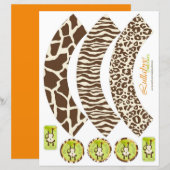 Monkey & Pacifier Animal Print Cupcake Wrappers (Front/Back)