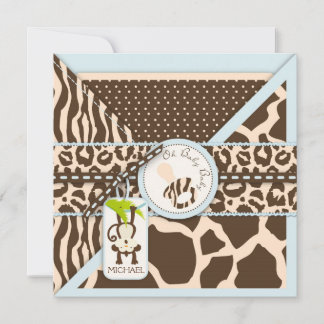Monkey Pacifier Safari Jungle Baby Shower Invitation