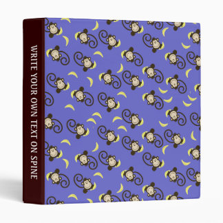 Monkey Pattern Custom Avery Binder Purple/Brown