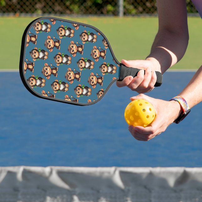 Monkey Pattern Design Blue  Pickleball Paddle (Insitu)