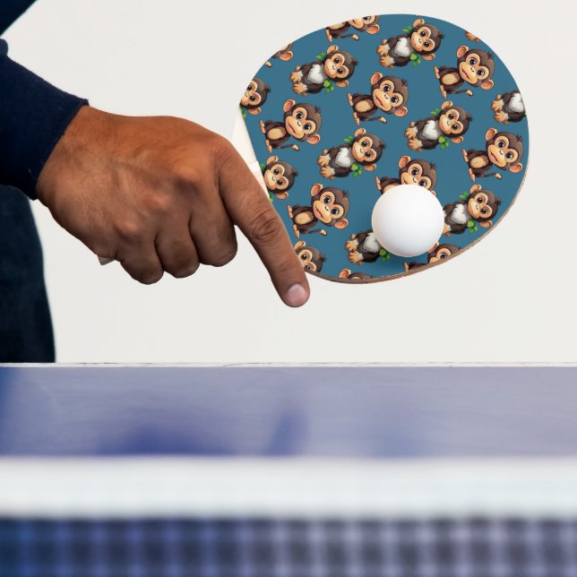 Monkey Pattern Design Blue  Ping Pong Paddle (Insitu)