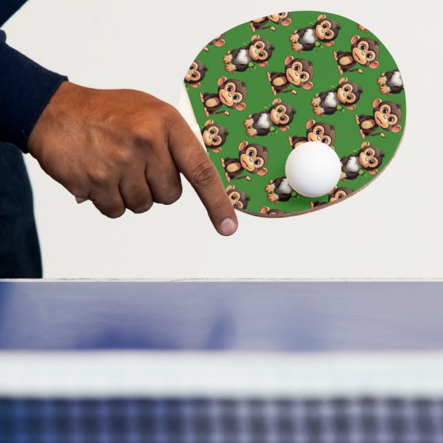 Monkey Pattern Design Green  Ping Pong Paddle (Insitu)
