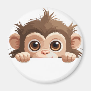 Monkey Peeking Cute Adorable Funny Animal Cartoon  Magnet