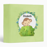 Monkey Peeking Out from Behind a Bush Personalized