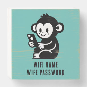Monkey Phone Wooden Box Sign