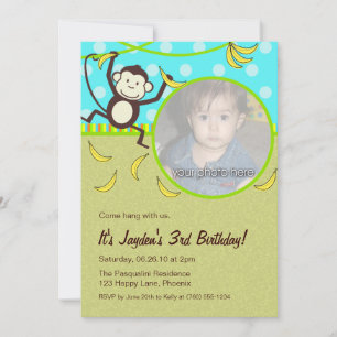 Monkey Photo Invitations