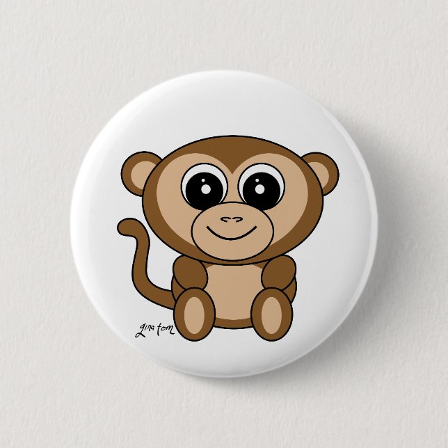 Monkey Pinback Button (Front)