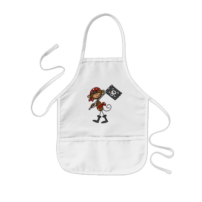 Monkey Pirate With Flag Tshirts and Gifts Kids' Apron (Front)