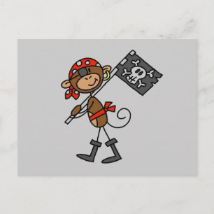 Monkey Pirate With Flag Tshirts and Gifts Postcard