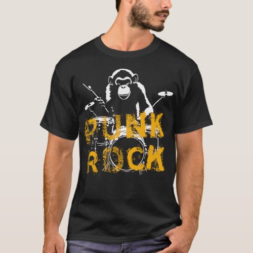 Monkey play punkrock T_Shirt