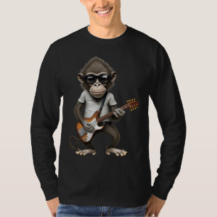 Monkey Playing Electric Guitar Animal Monkey Gui T-Shirt