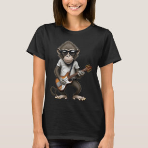 Monkey Playing Electric Guitar Animal Monkey Gui T-Shirt