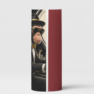 Monkey Playing Piano Music Poster – I Am Music Pillar Candle