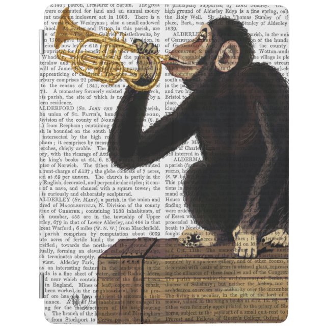 Monkey Playing Trumpet 2 iPad Air Cover (Front)
