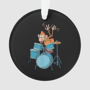 Monkey Plays Drums T-Shirt gifts Ornament