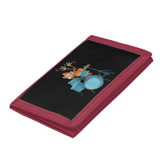 Monkey Plays Drums T-Shirt gifts Trifold Wallet