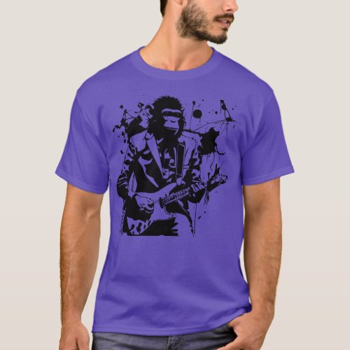 monkey plays the guitar 1 T_Shirt