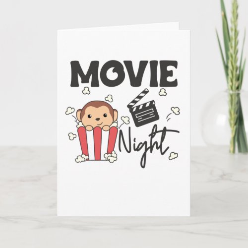 Monkey Popcorn Movie Night Sweet Monkey Movies Card