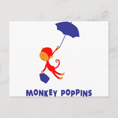 Monkey Poppins Postcard