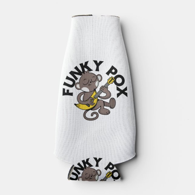 Monkey Pox Funky Pox  Bottle Cooler (Front)