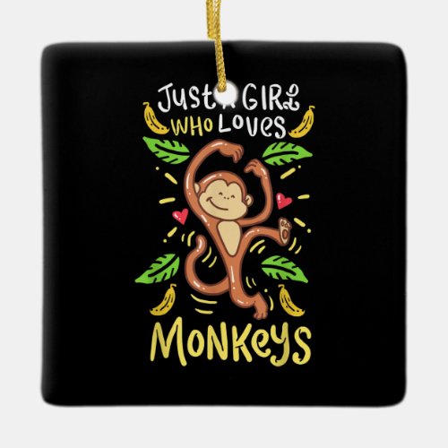 Monkey Primate Zookeeper Ceramic Ornament